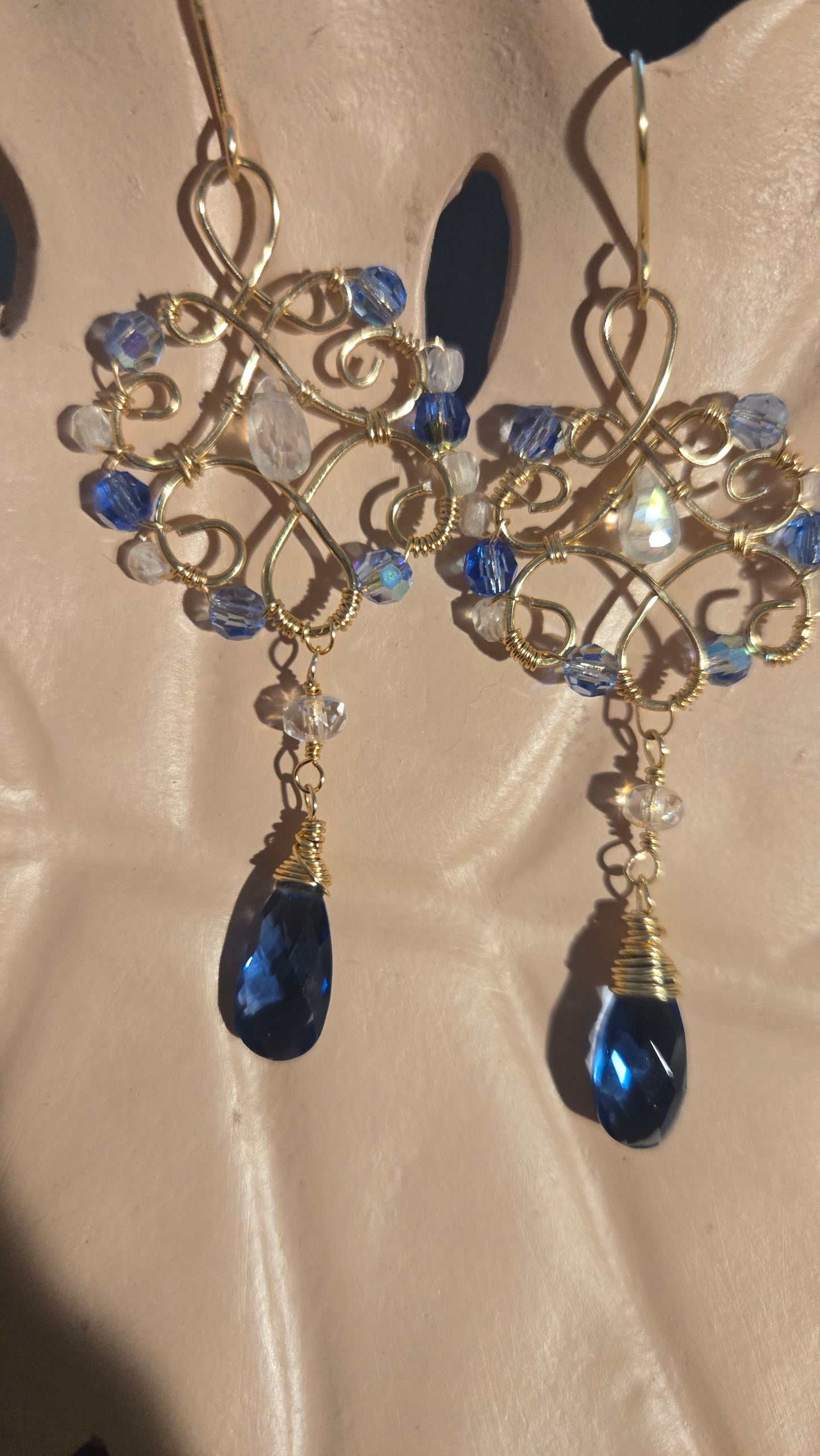 London blue topaz ornate dangle