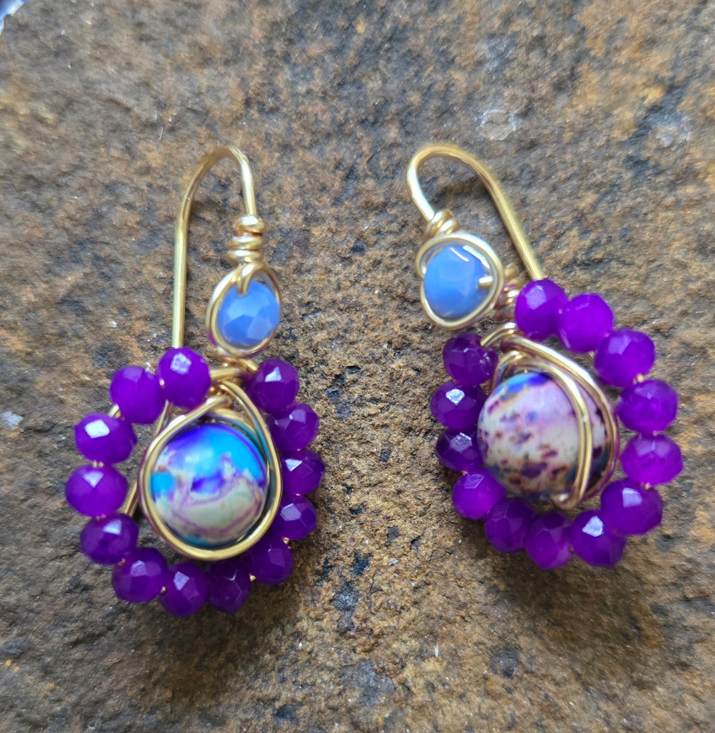 Purple imperial ocean jasper threaders