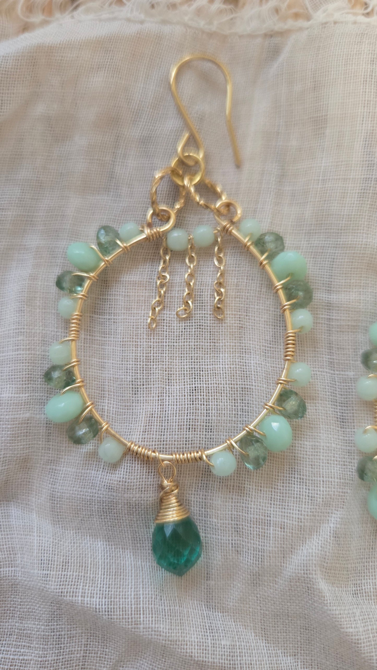 Green hoops dangles