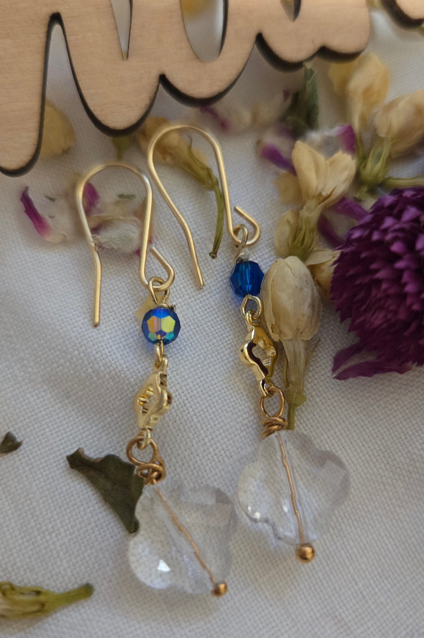 Crystal clover earrings