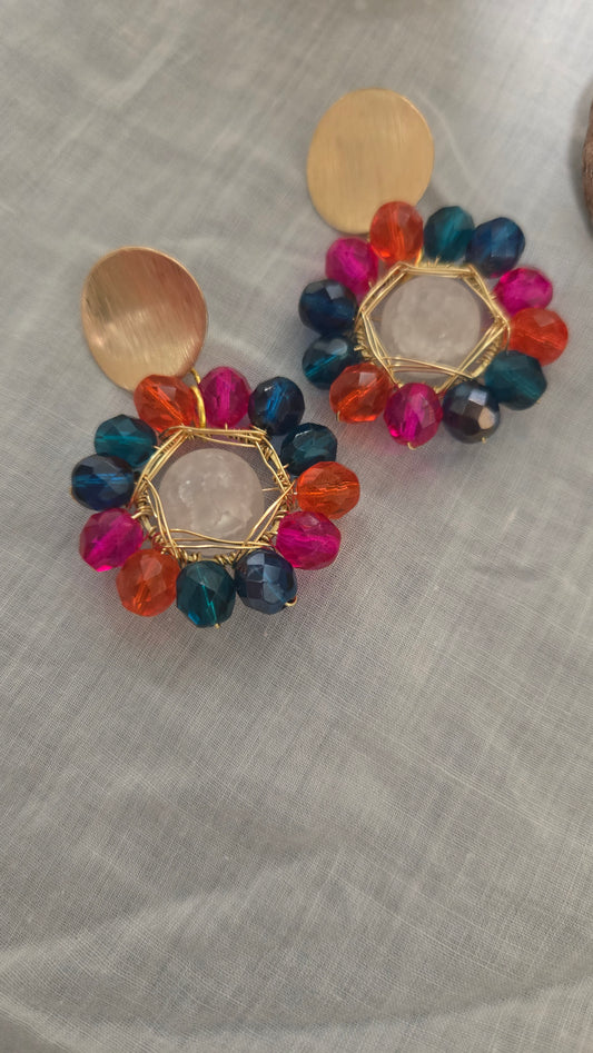 Color burst earrings