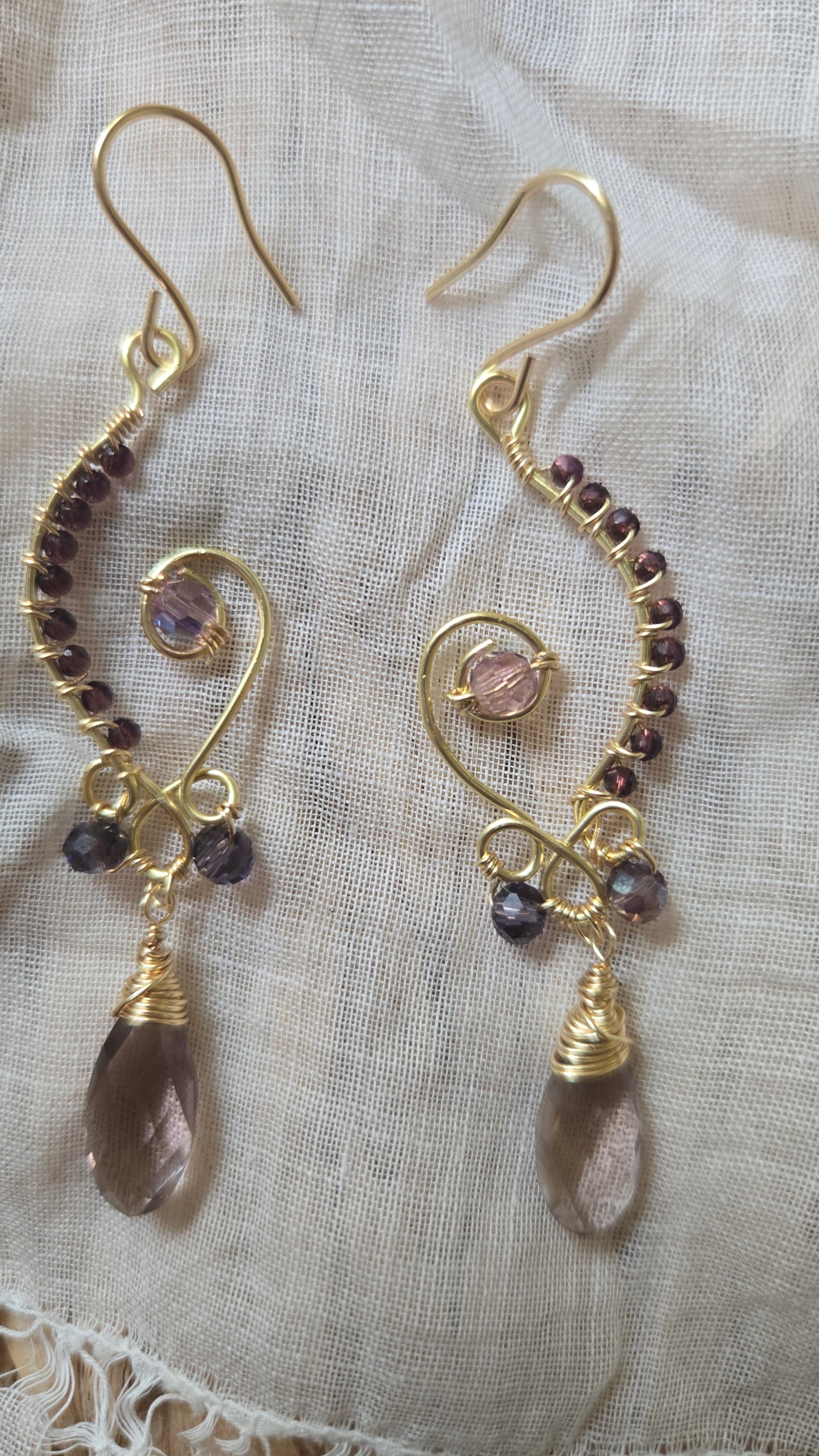 Elegant purple dangle earrings