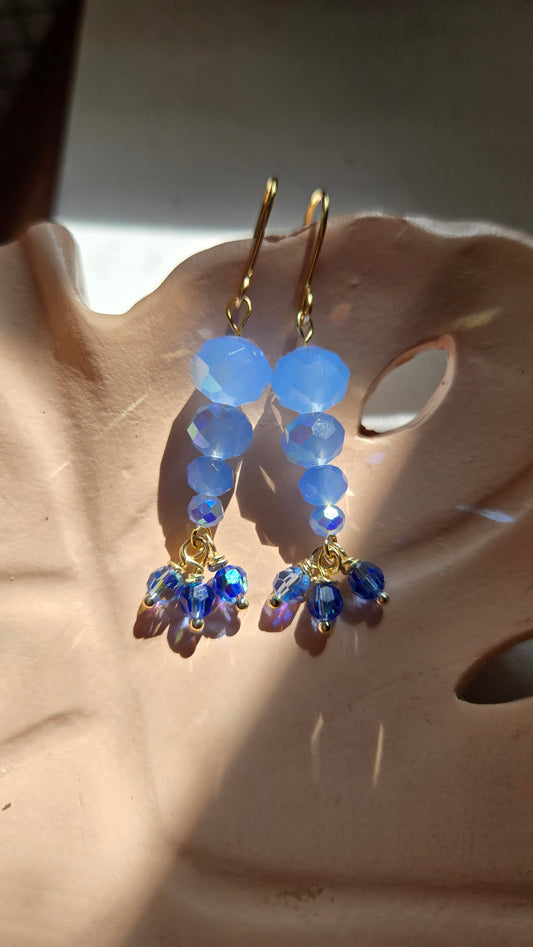 Blue crystal dangles