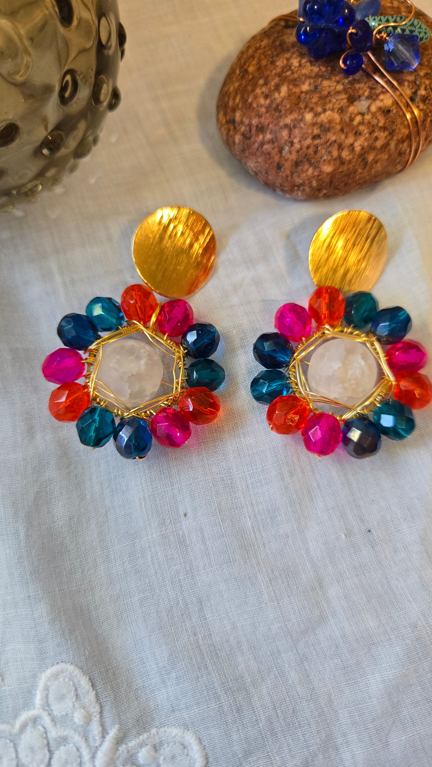 Color burst earrings