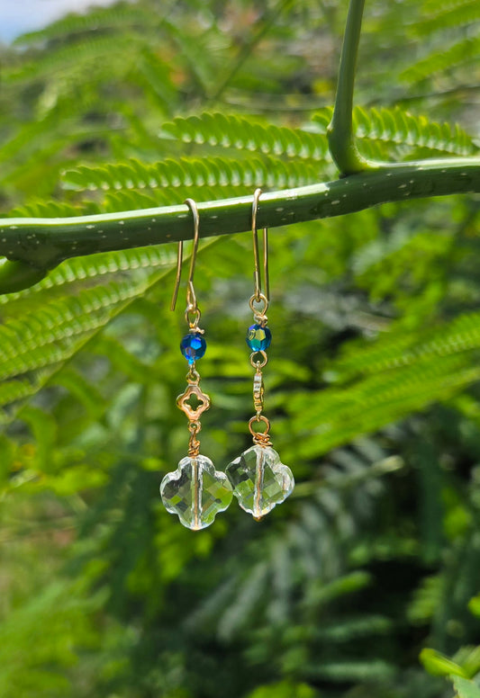Crystal clover earrings