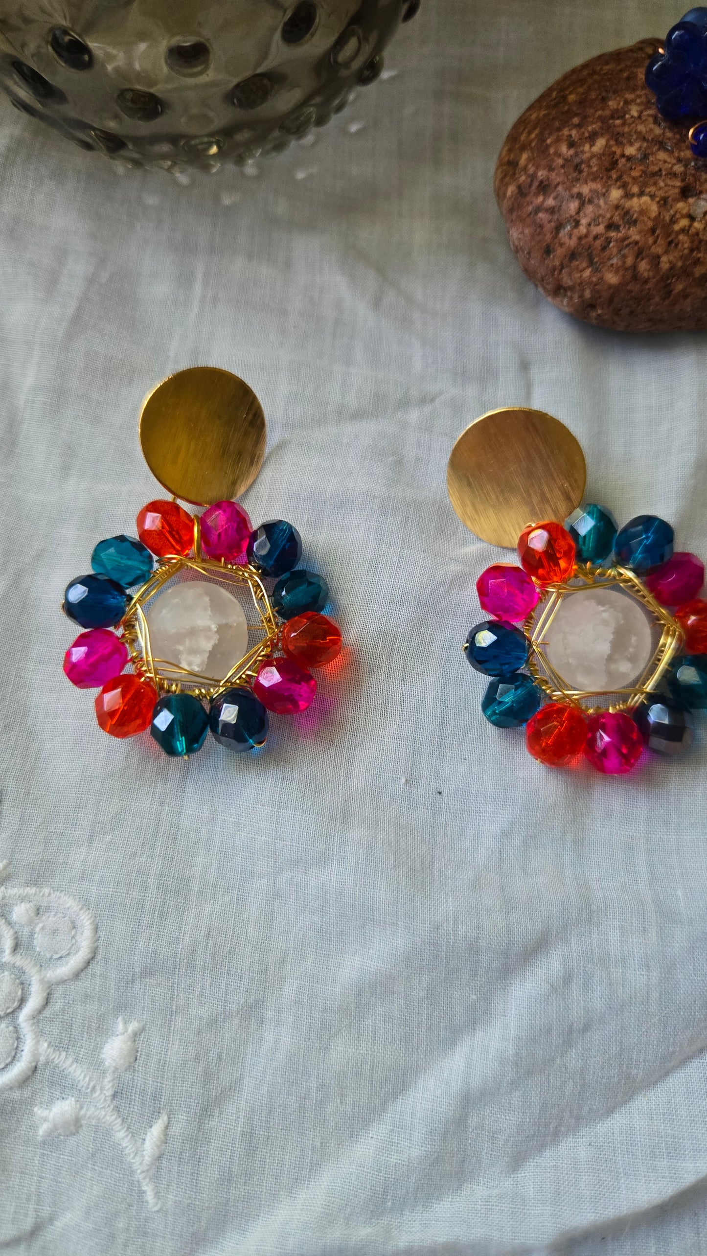 Color burst earrings