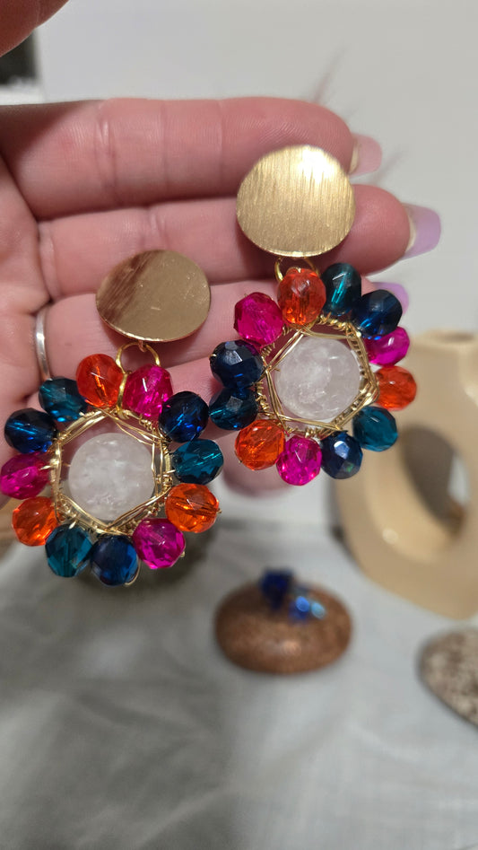 Color burst earrings