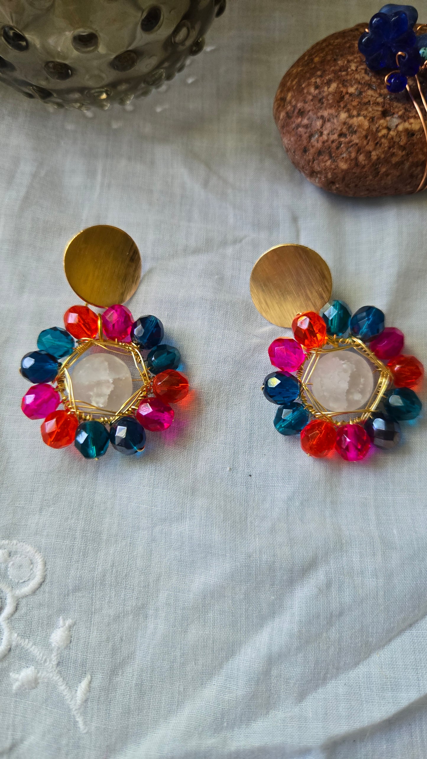 Color burst earrings