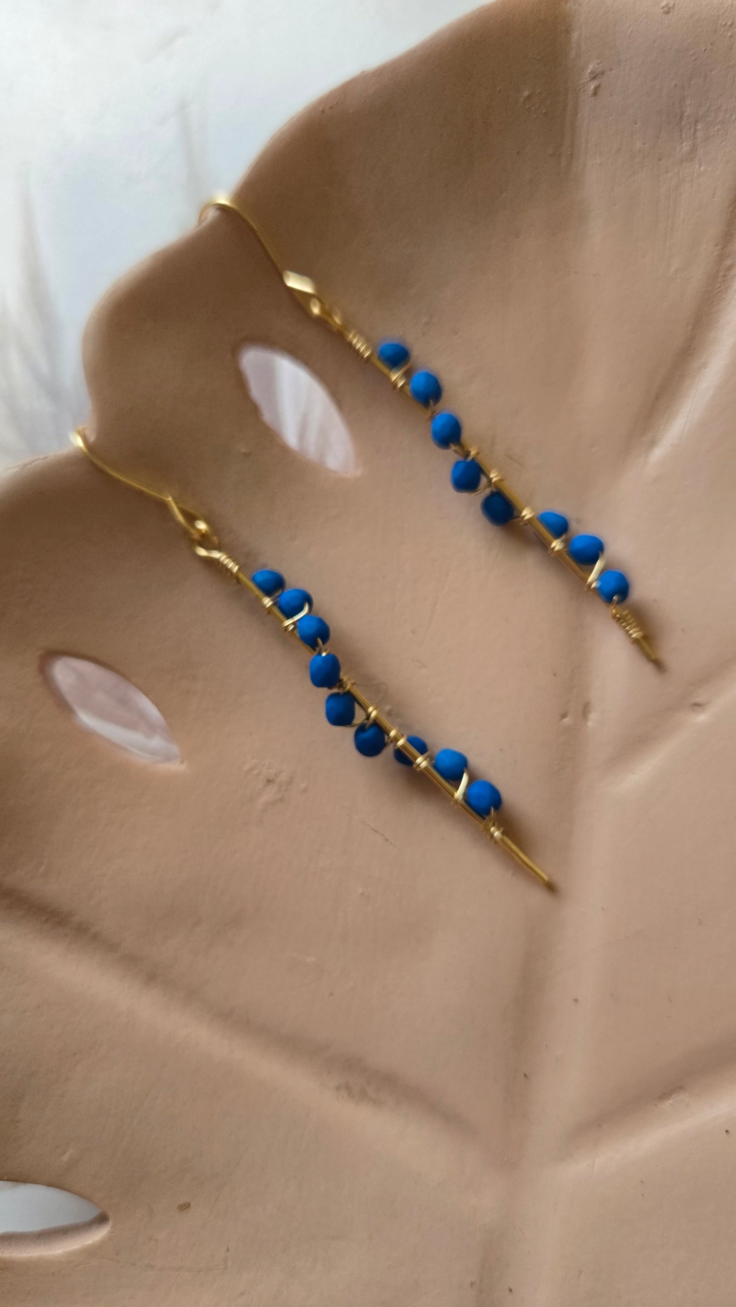 Blue spiral earrings