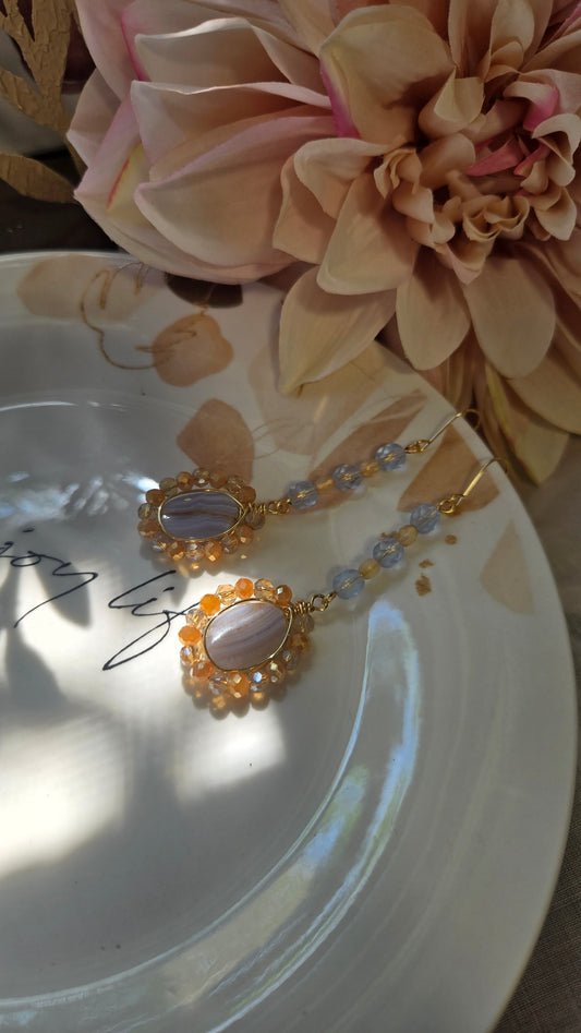 Blue lace agate dangles