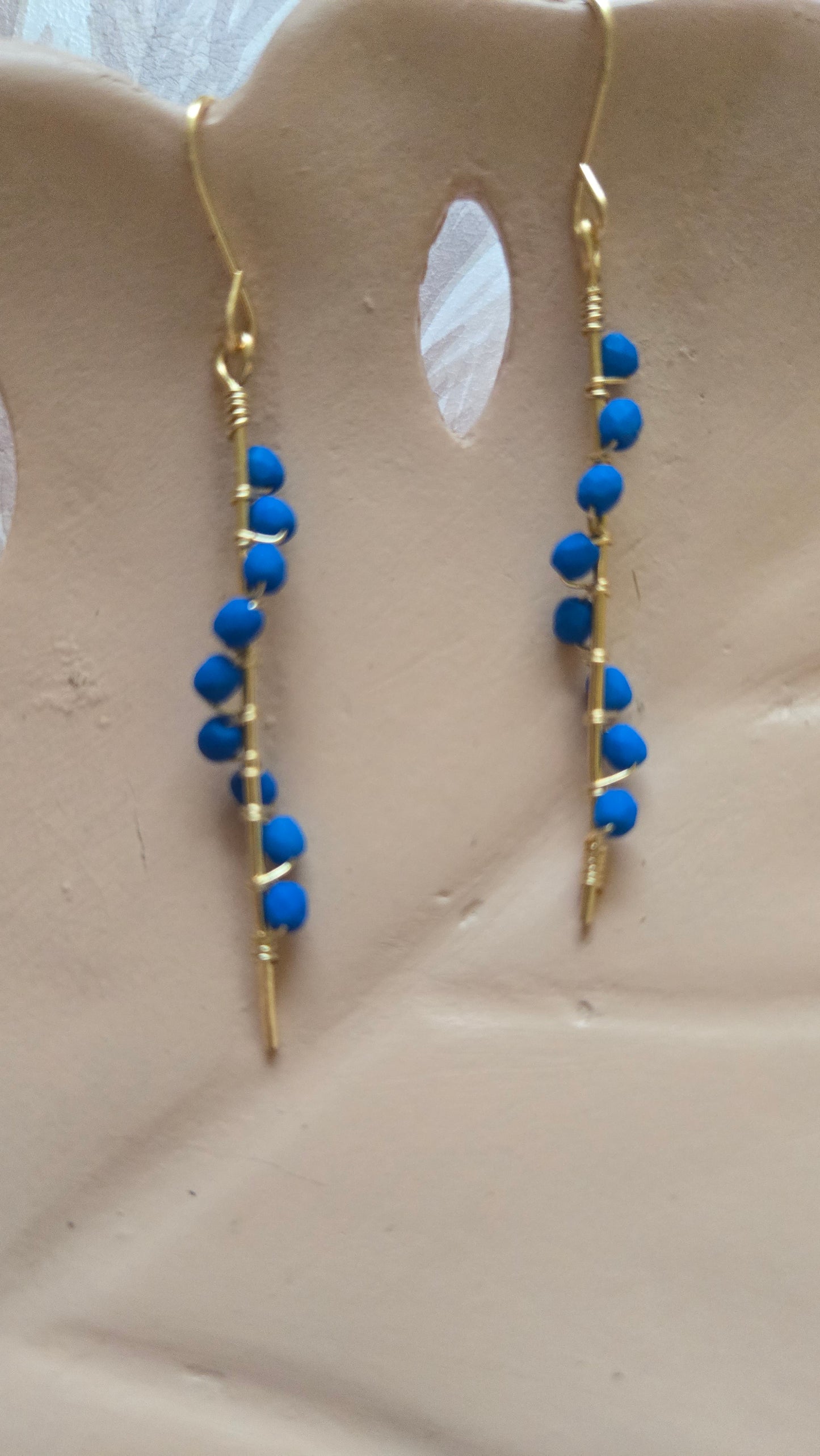 Blue spiral earrings