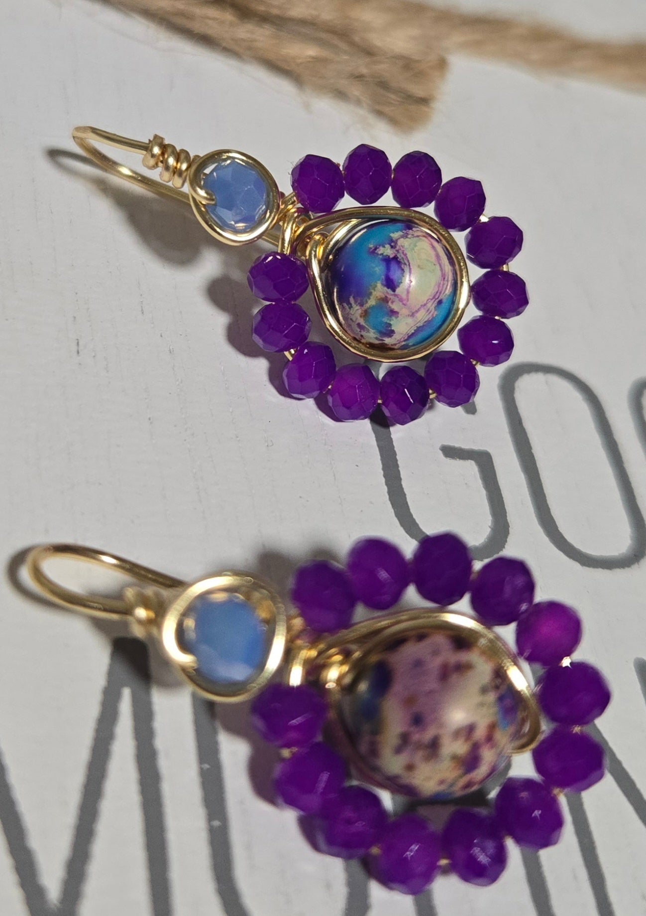 Purple imperial ocean jasper threaders