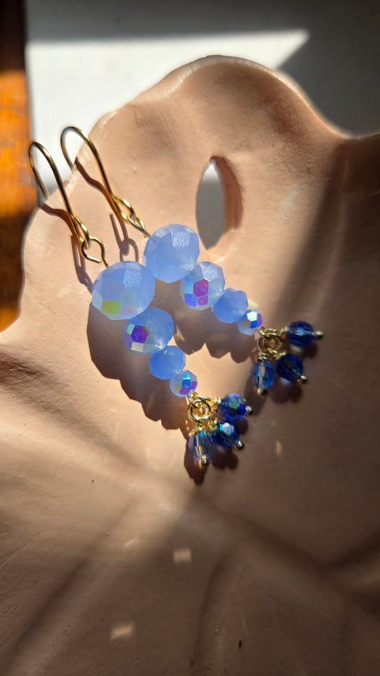 Blue crystal dangles