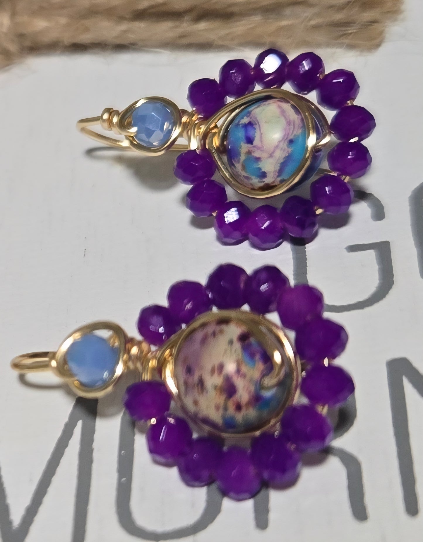 Purple imperial ocean jasper threaders