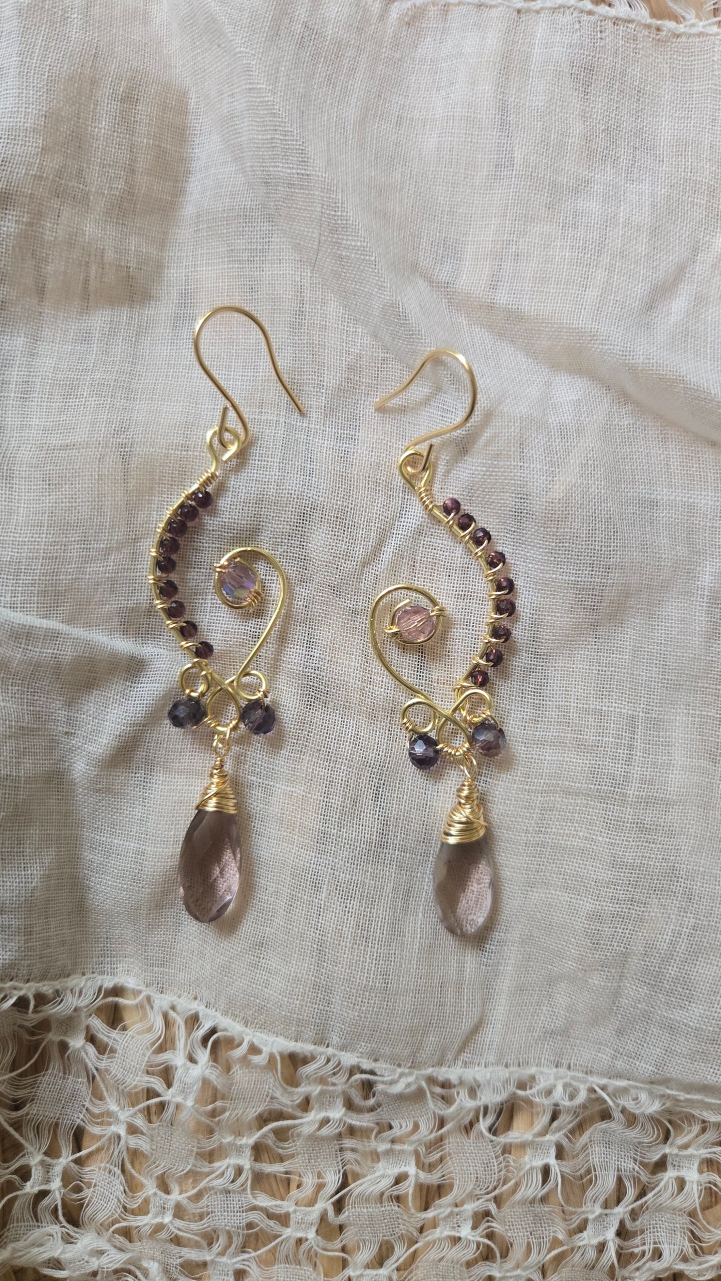 Elegant purple dangle earrings